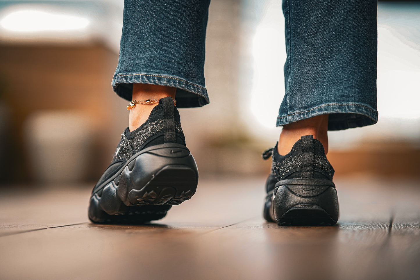 Zapatillas Nike Flyknit Bloom Black Metallic Silver
